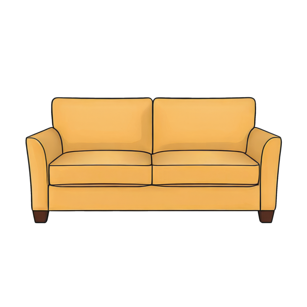 AI generated Fabric Sofa Hand Drawn Cartoon Style Illustration png
