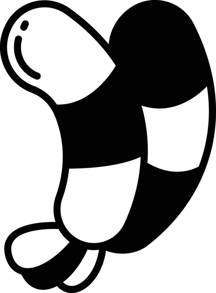 Shrimp sushi glyph and line vector illustration