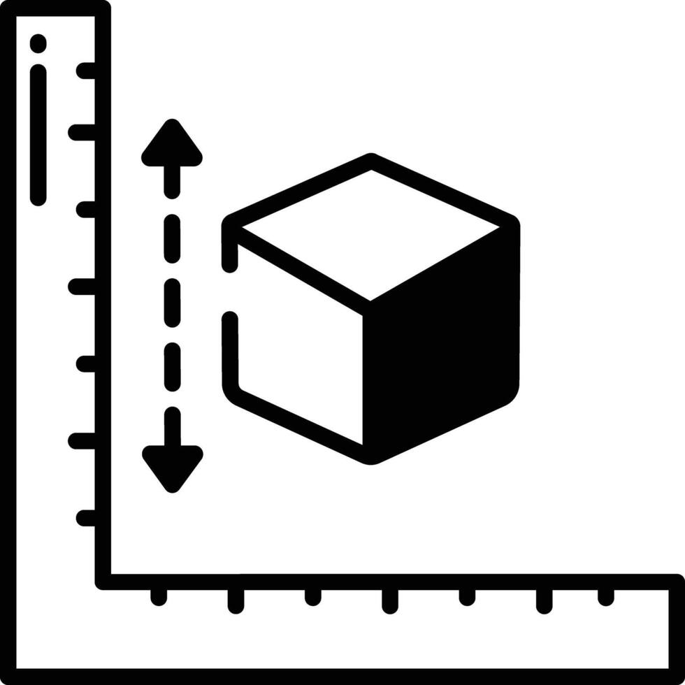 3D glyph and line vector illustration