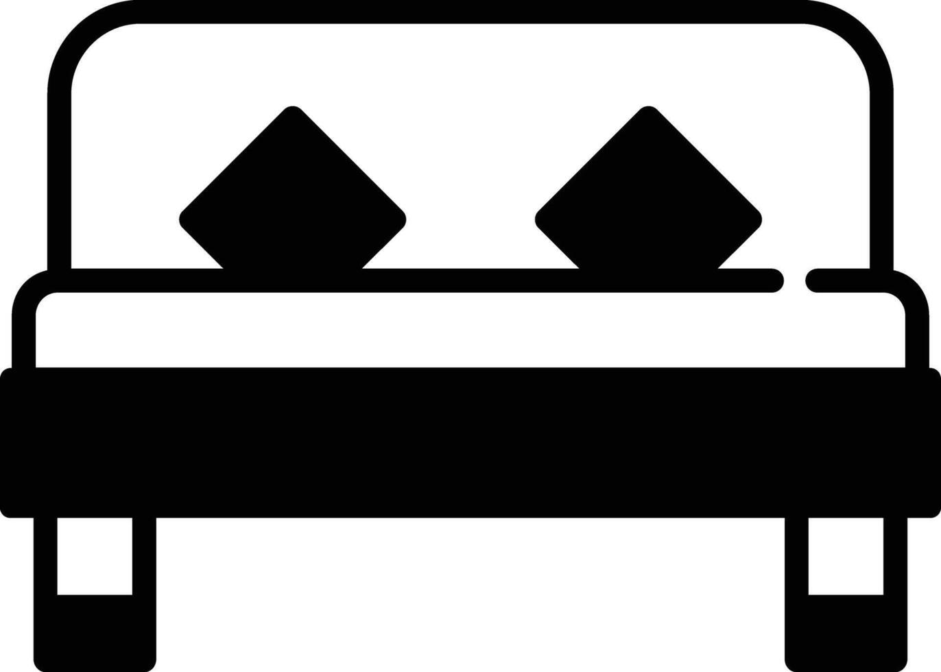 Bed glyph and line vector illustration