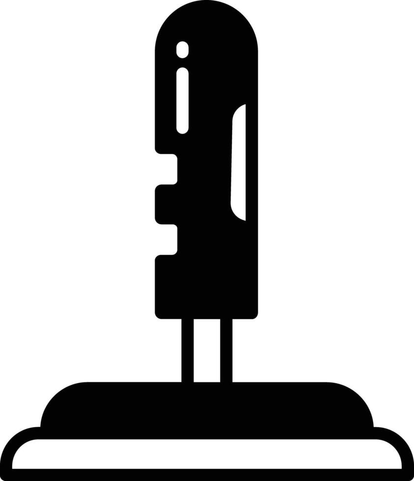 joystick glyph and line vector illustration