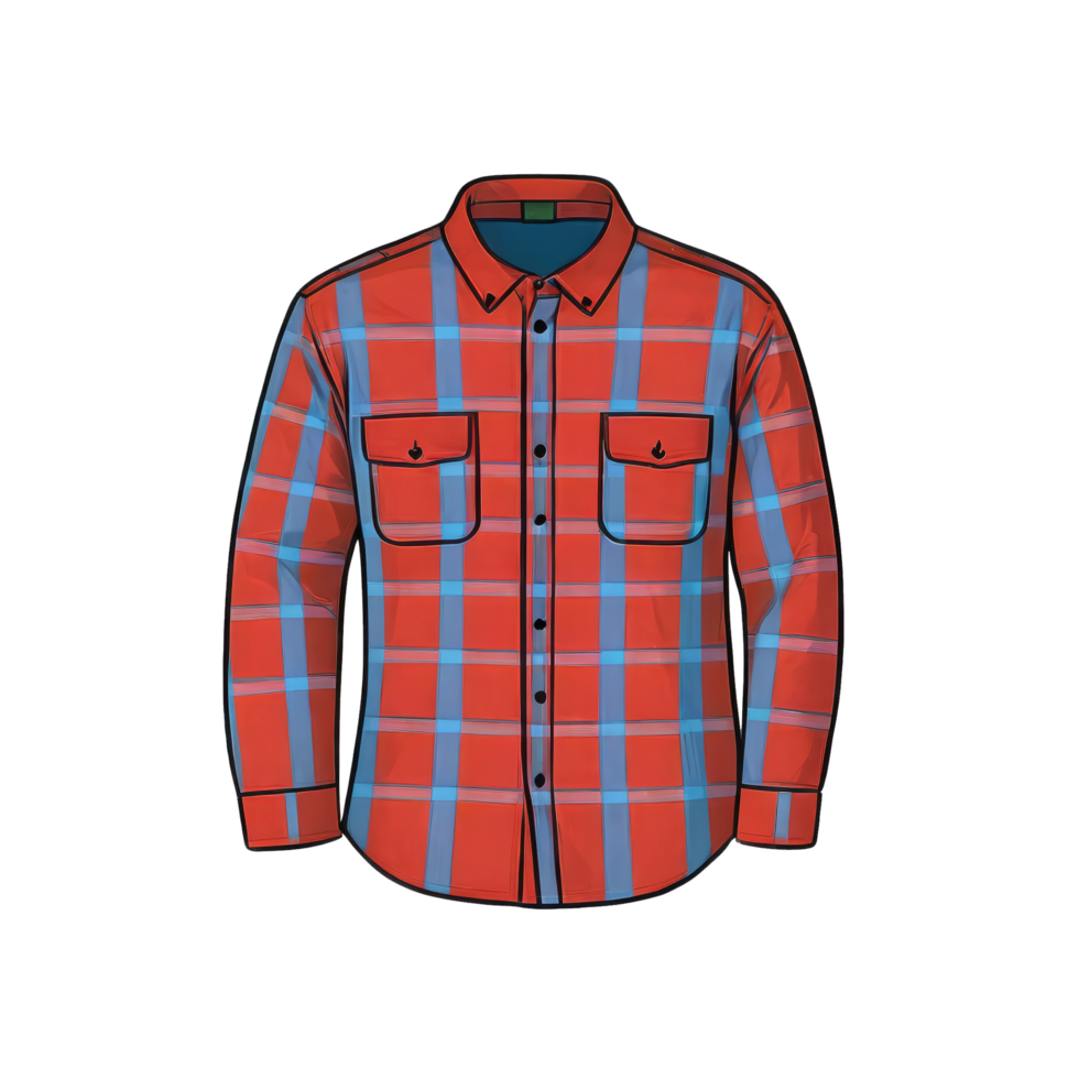 AI generated Flannel Hand Drawn Cartoon Style Illustration png
