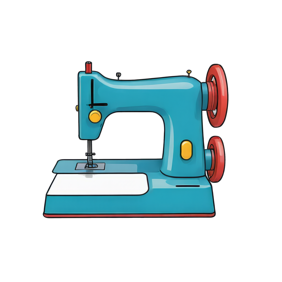 AI generated Sewing Machine Hand Drawn Cartoon Style Illustration png