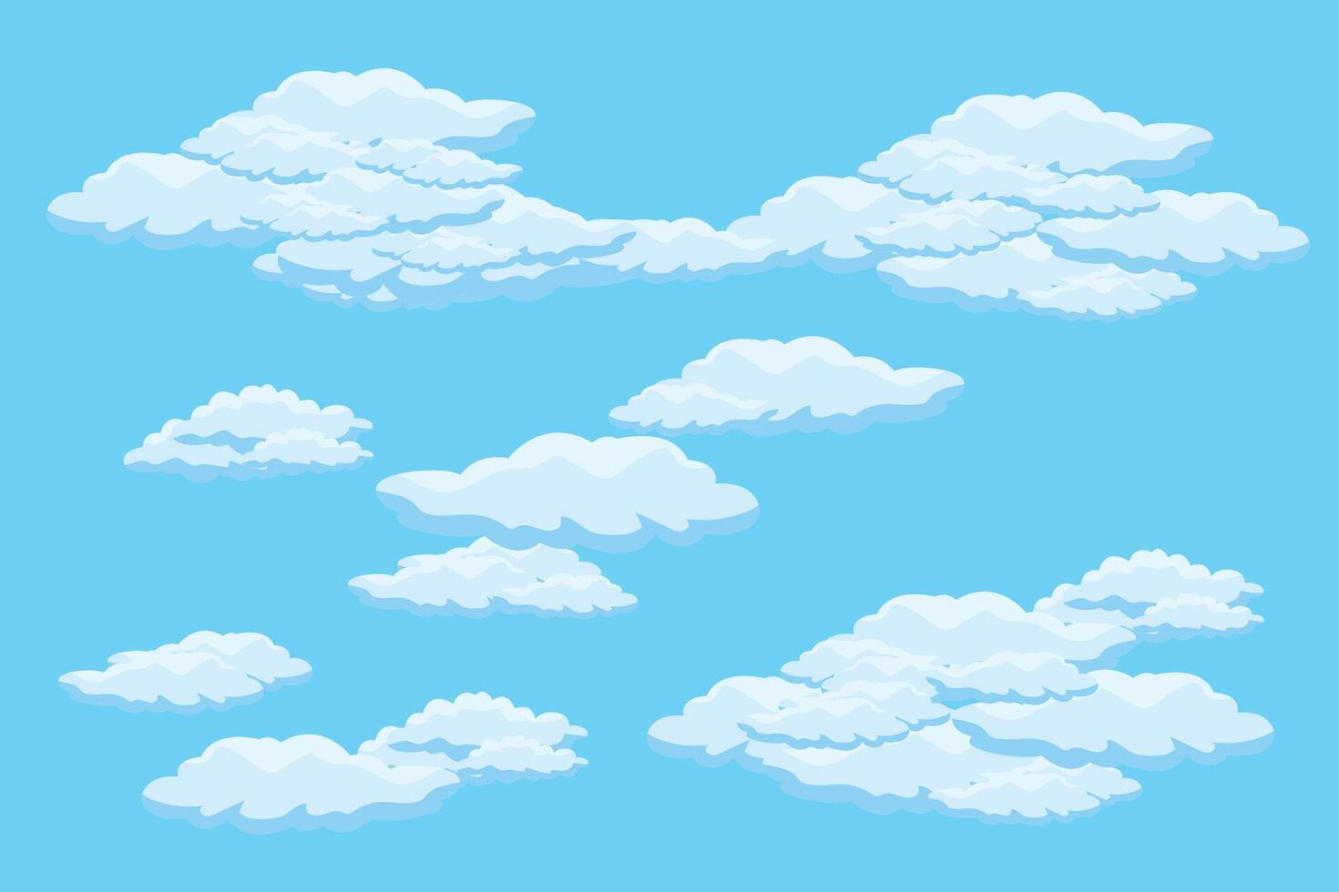 Cloud sky scene background vector simple cloud illustration template design