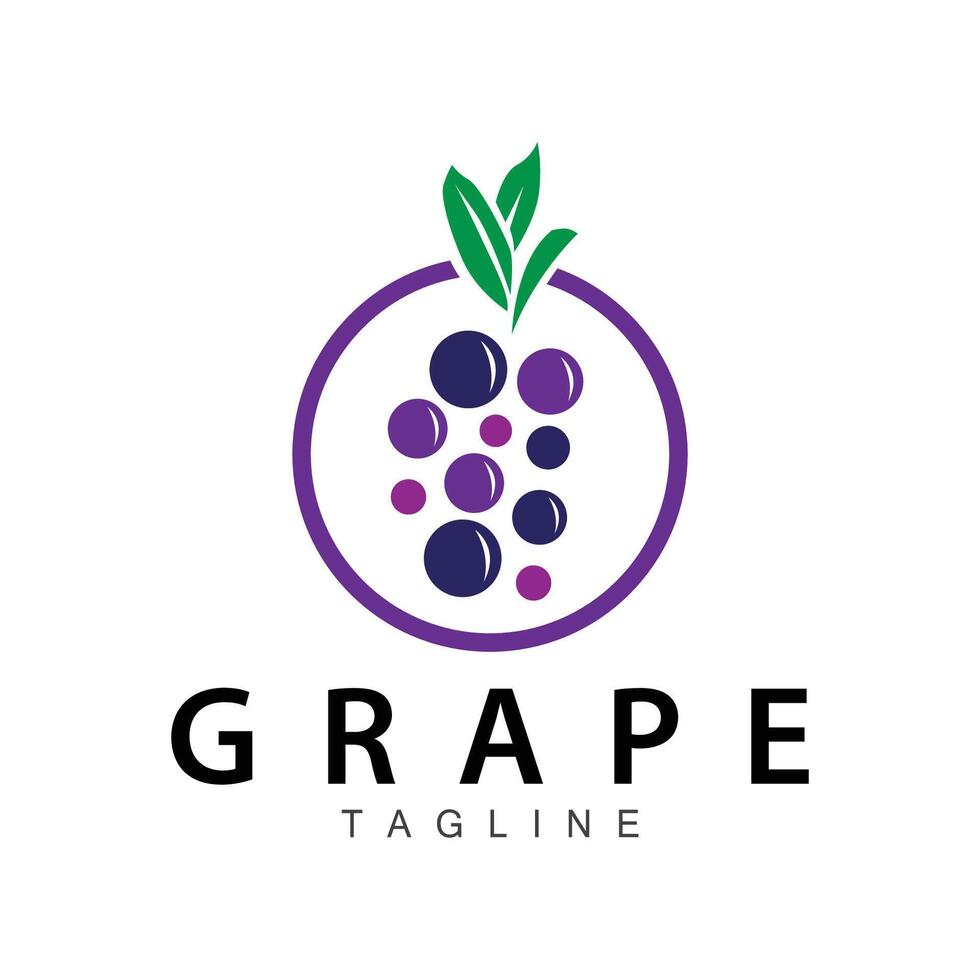 uva logo, jardín vector, Fresco púrpura fruta, vino marca diseño, sencillo ilustración modelo vector