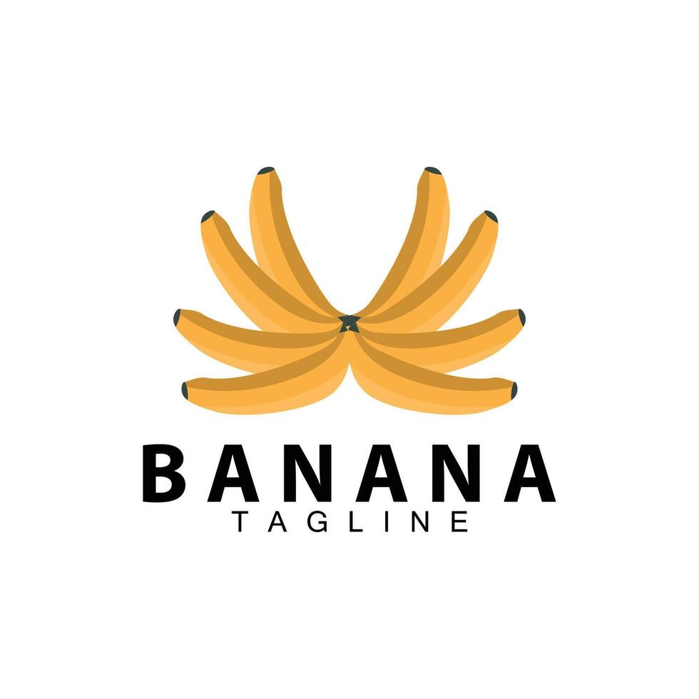 Banana logo design fresh plantation farmer banana fruit vector silhouette template illustration