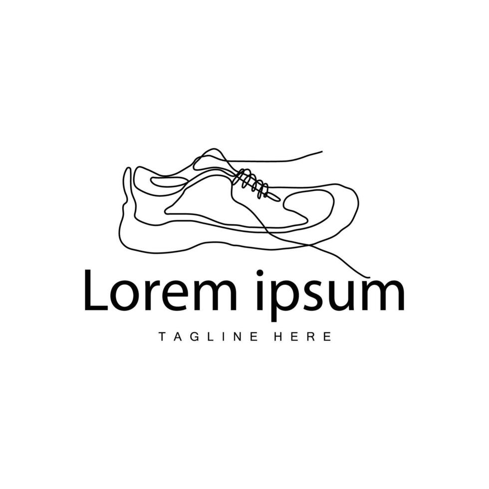 shoe logo illustration design vector sneaker concept funky line simple footwear appearance