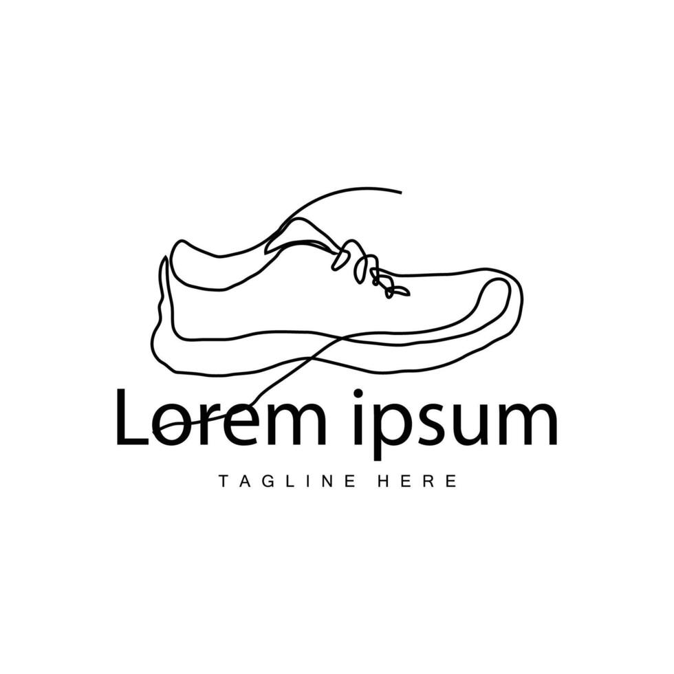 shoe logo illustration design vector sneaker concept funky line simple footwear appearance