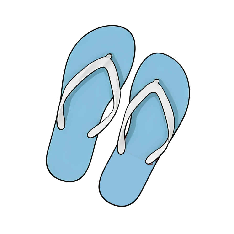 AI generated Flip Flops Hand Drawn Cartoon Style Illustration png