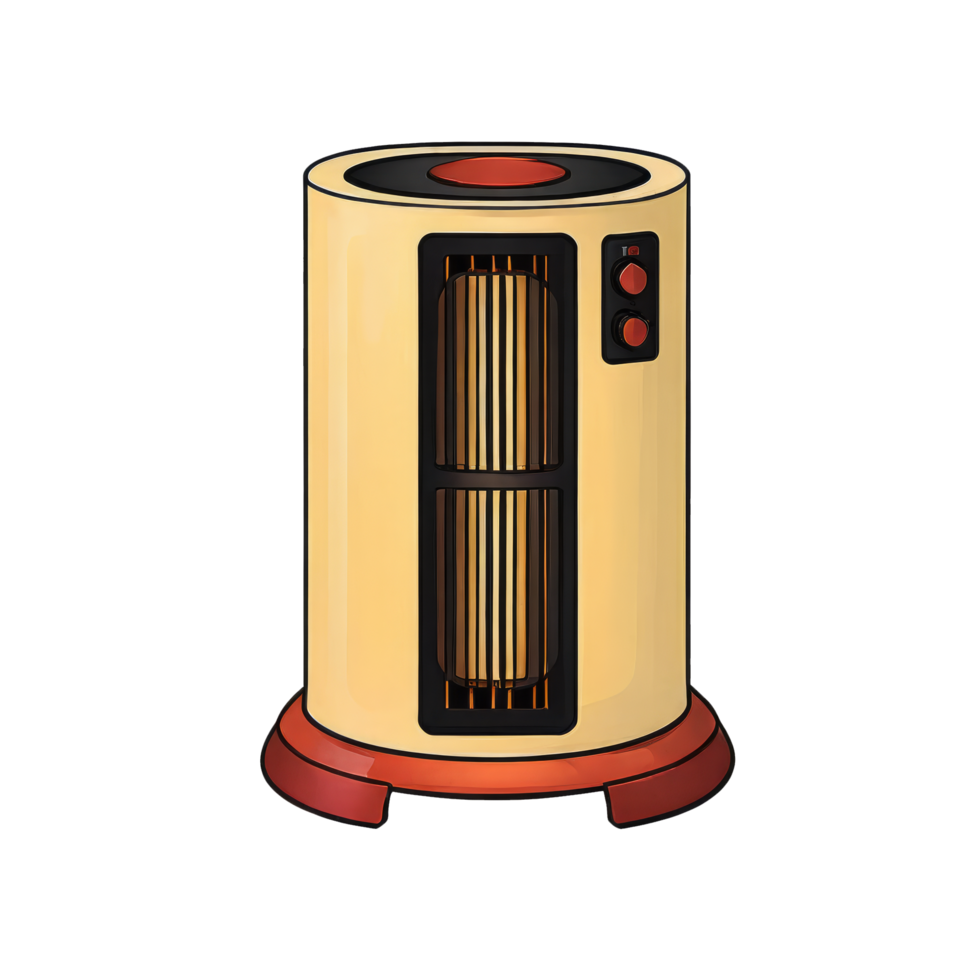 AI generated Electric Heater Hand Drawn Cartoon Style Illustration png