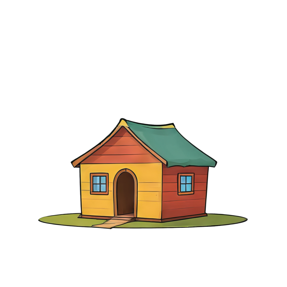 AI generated Hut Hand Drawn Cartoon Style Illustration png