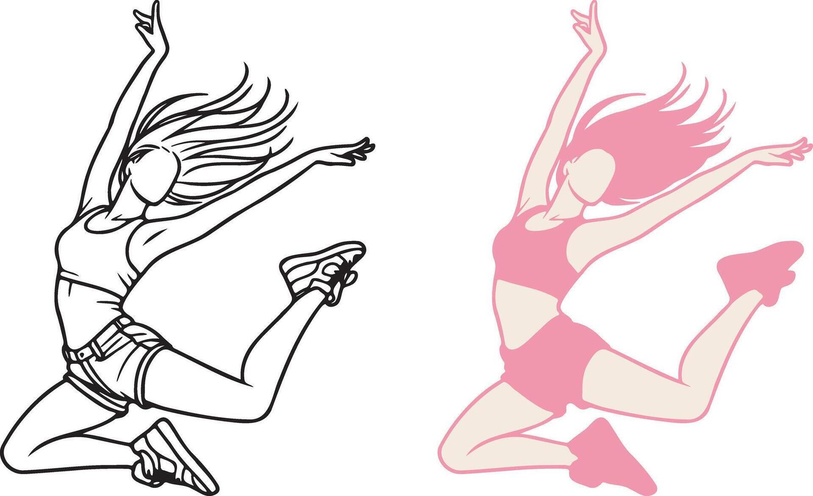 Street Dance Girl Illustration. vector