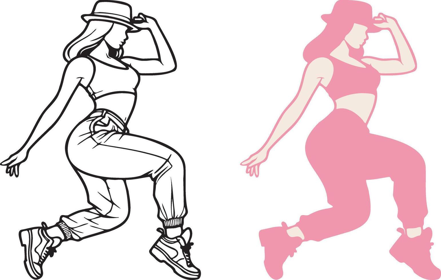 Street Dance Girl Illustration. vector