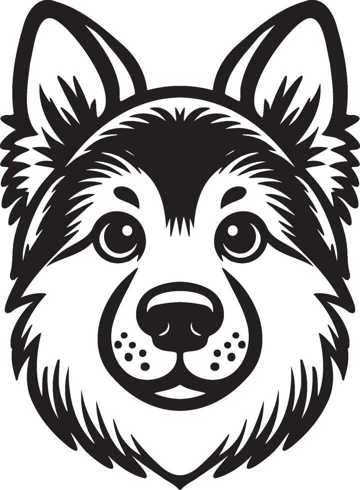 Husky Dog Head Illustration. vector
