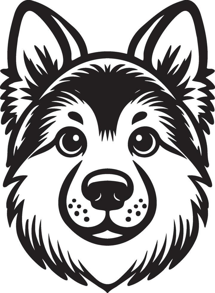 Husky Dog Head Illustration. vector