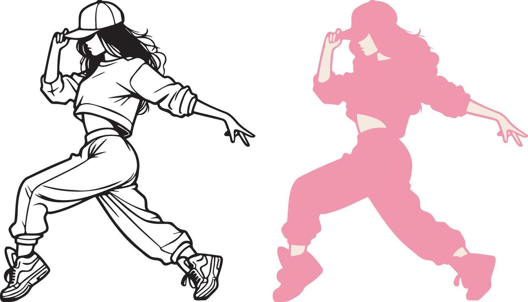 Street Dance Girl Illustration. vector