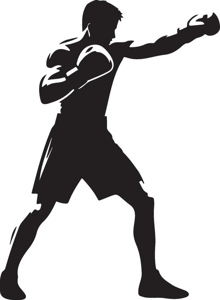 Male Boxer Silhouette. vector