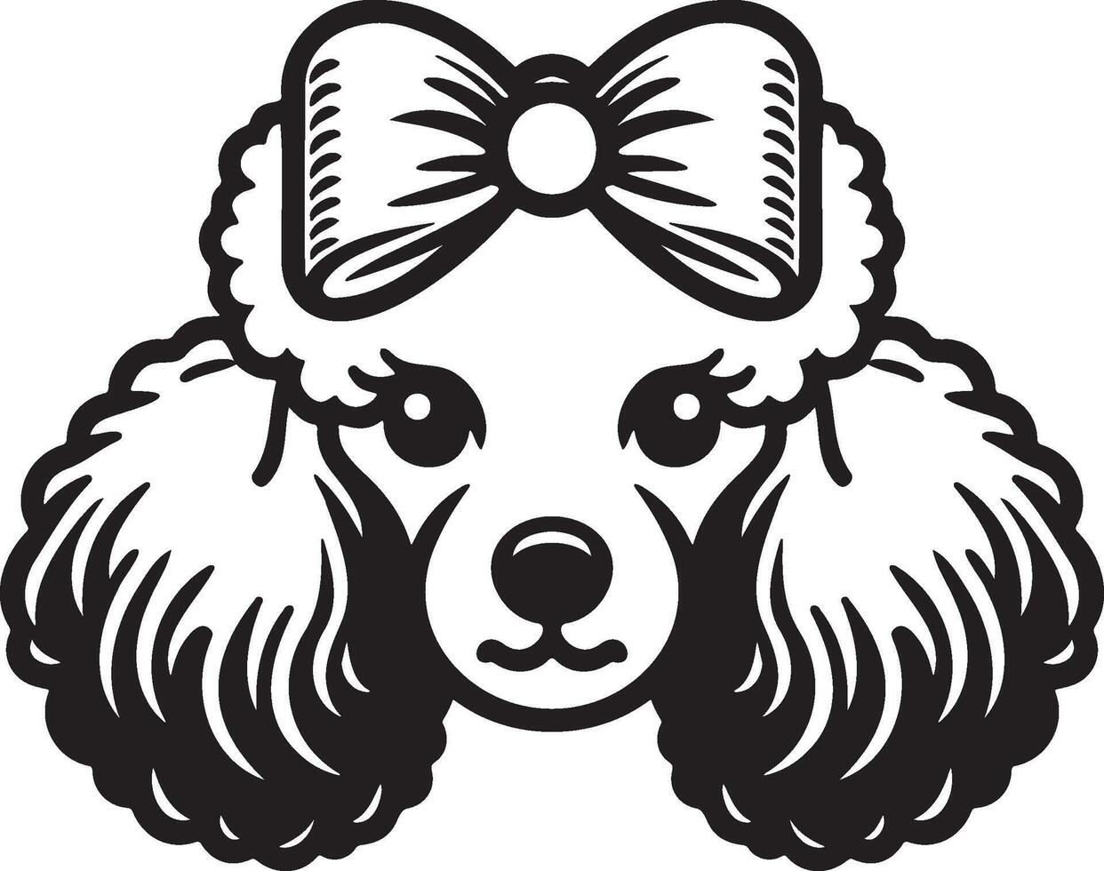 Poodle Dog Head Illustration. vector