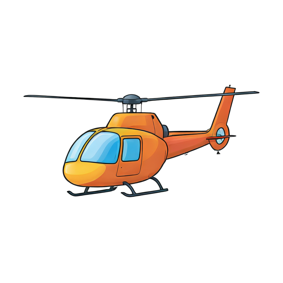 AI generated Helicopter Hand Drawn Cartoon Style Illustration png