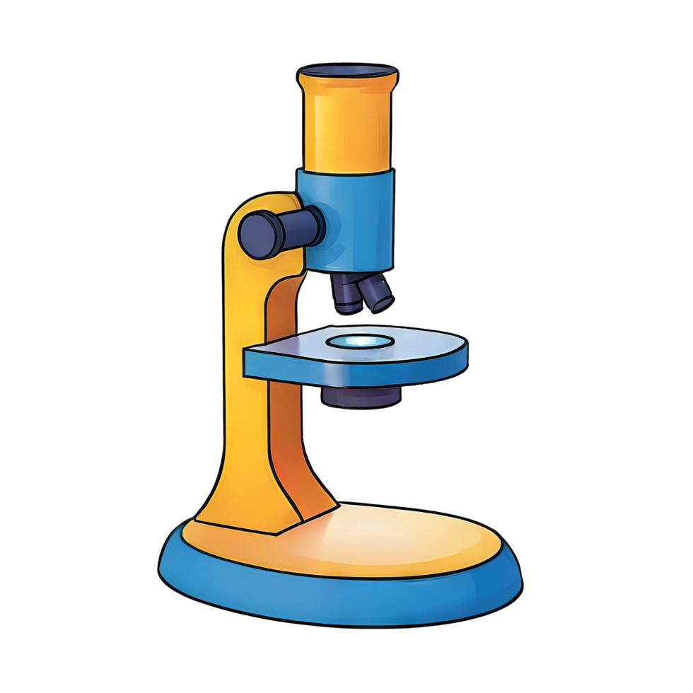 AI generated Microscope Hand Drawn Cartoon Style Illustration png