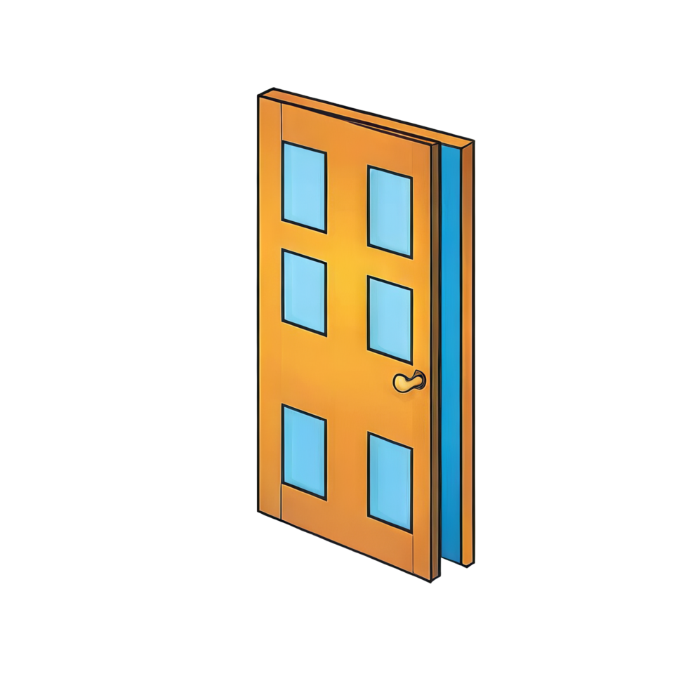 AI generated Door Hand Drawn Cartoon Style Illustration png