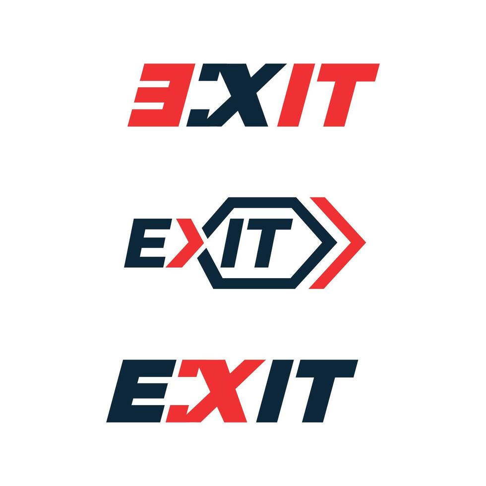 Exit Sign Text Logo Wordmark Vector Template