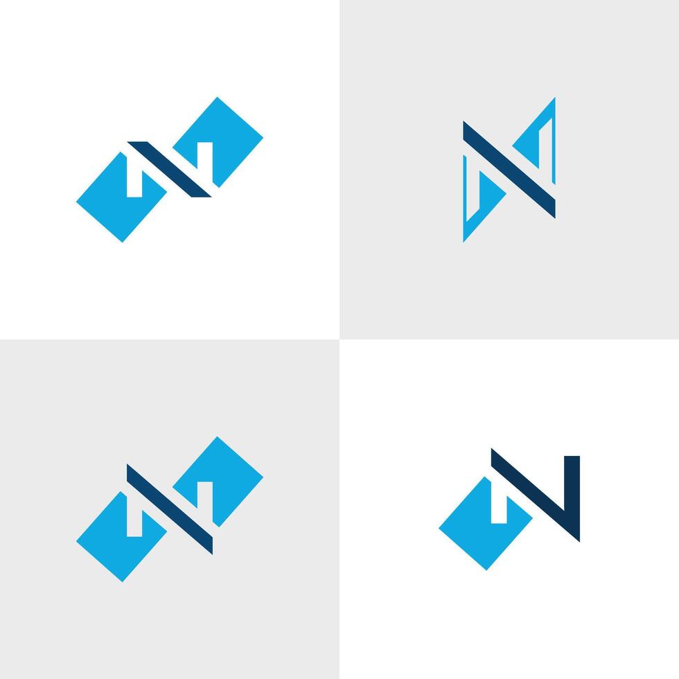 Letter N Geometric abstract modern creative Logo design collection template vector