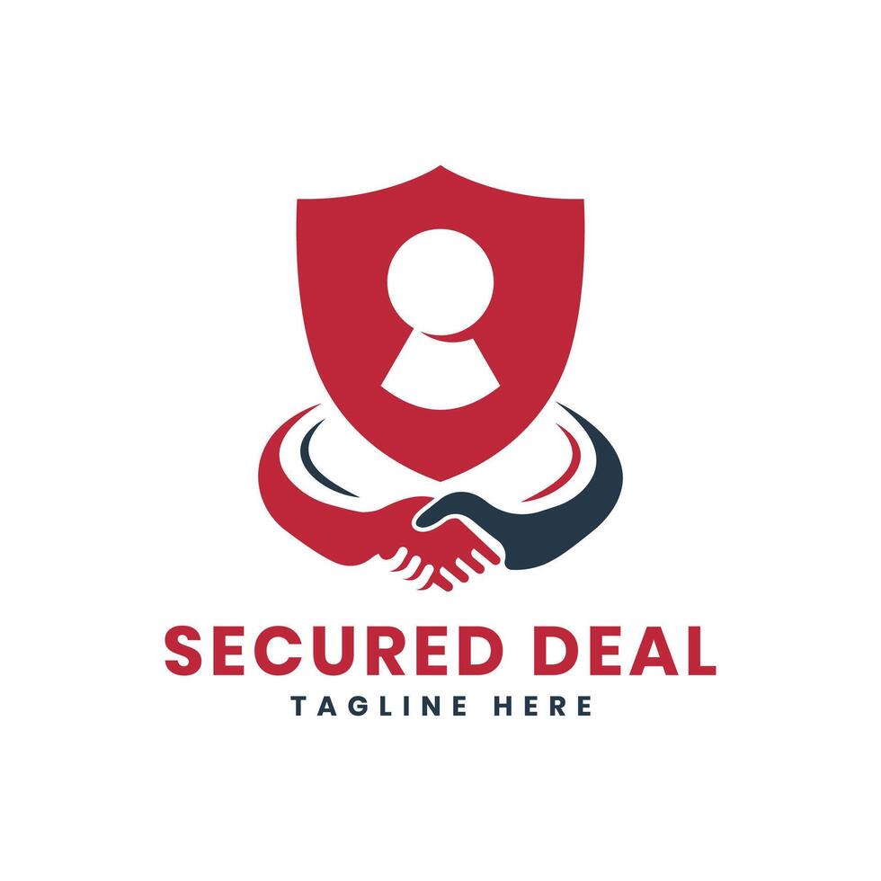 Secured deals security shield lock creative modern design vector logo template