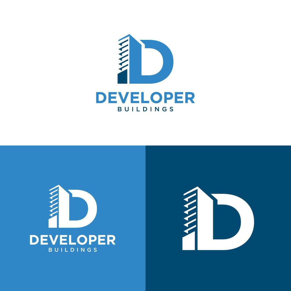 Home Developer Logo design Letter D Building concept vector template