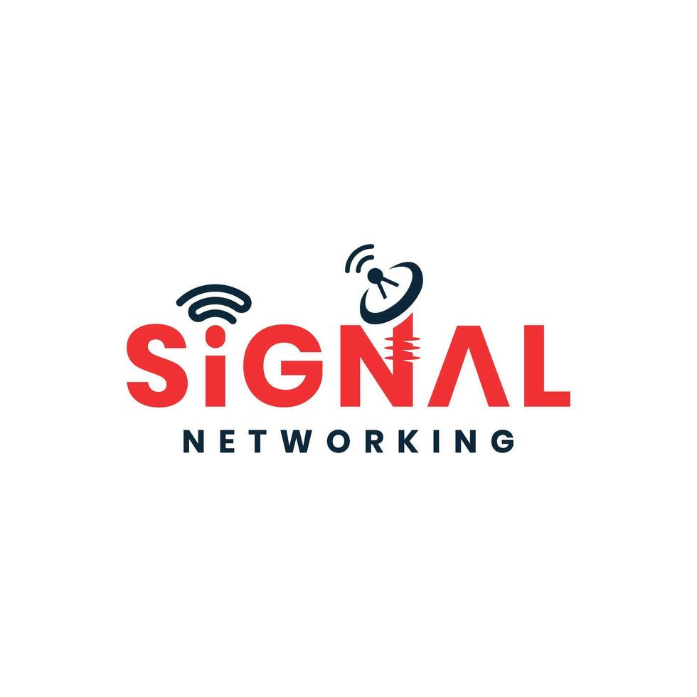 Signal Networking Lettering text creative design vector logo template