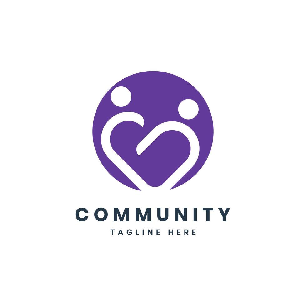 Community Logo design template two people in heart shape vector