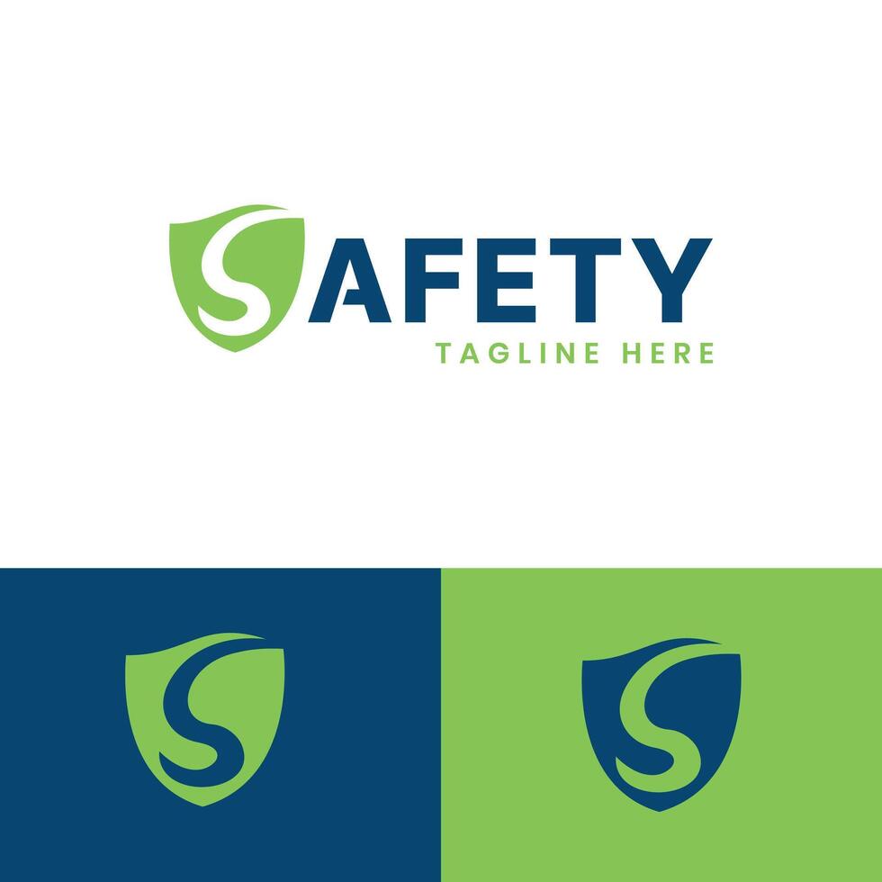 Safety shield sign creative security Logo design vector template