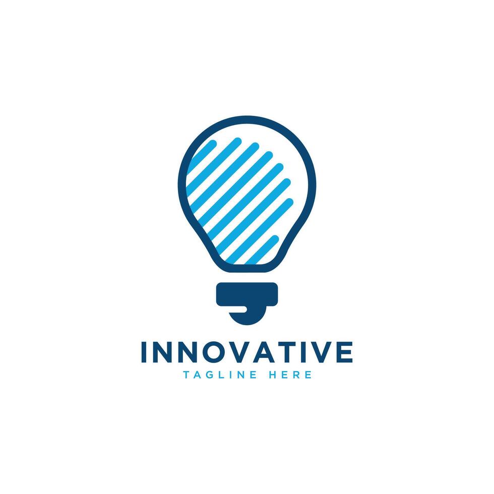 Innovative idea bulb logo design creative concept minimal vector template