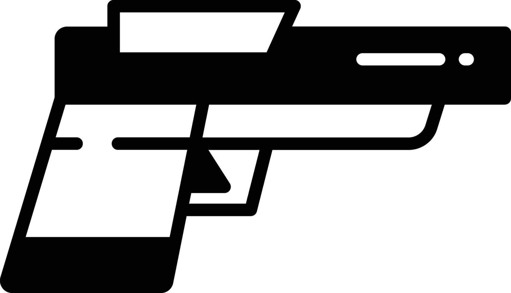 pistola glifo y línea vector ilustración