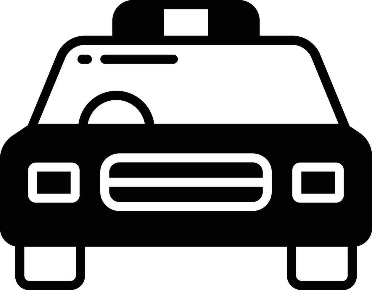 Police car glyph and line vector illustration
