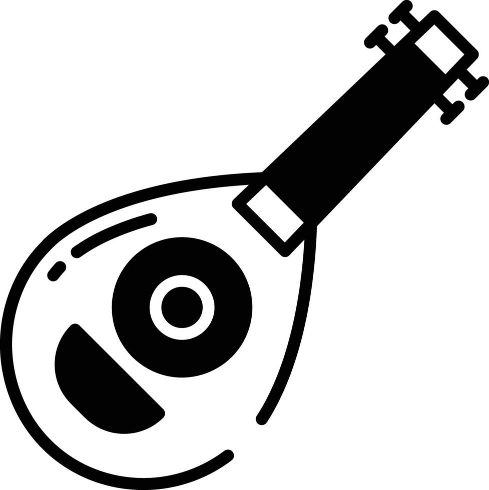 Mandolin glyph and line vector illustration