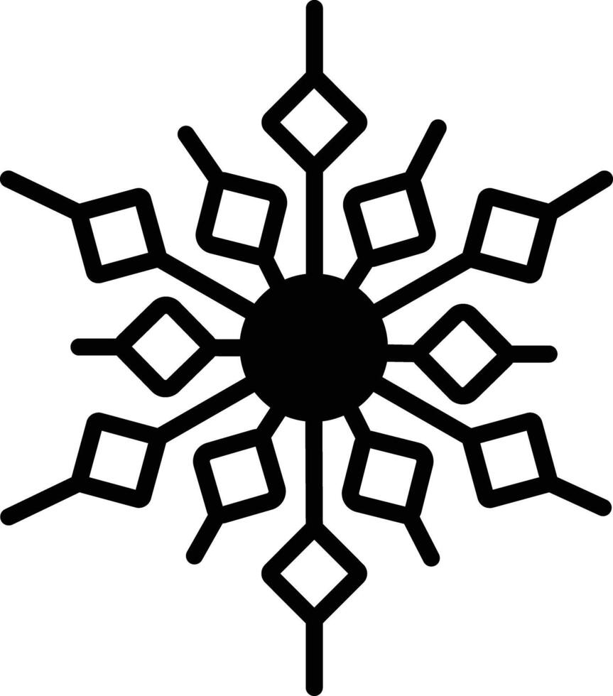 Snowflake glyph and line vector illustration