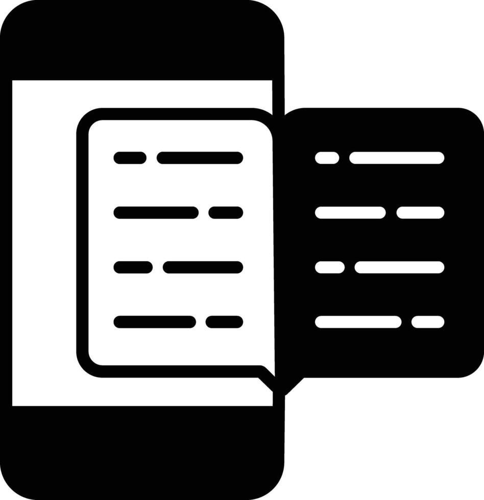 Mobile Book glyph and line vector illustration