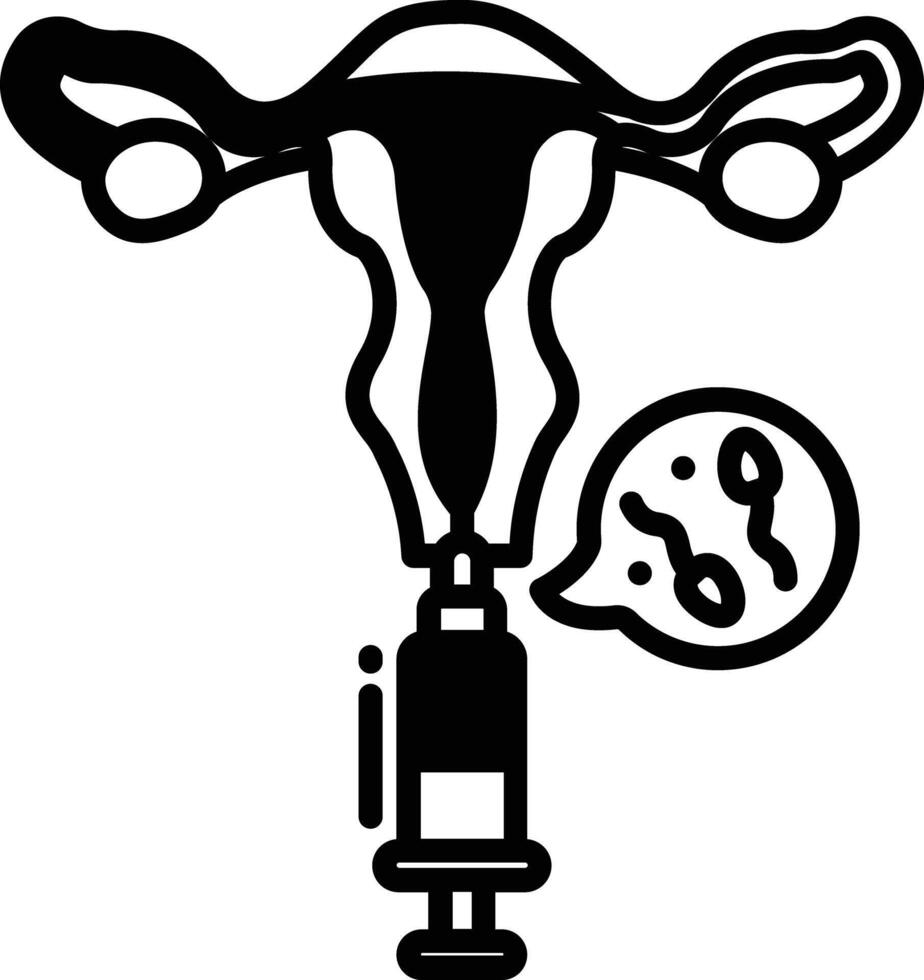 Fertilisation glyph and line vector illustration