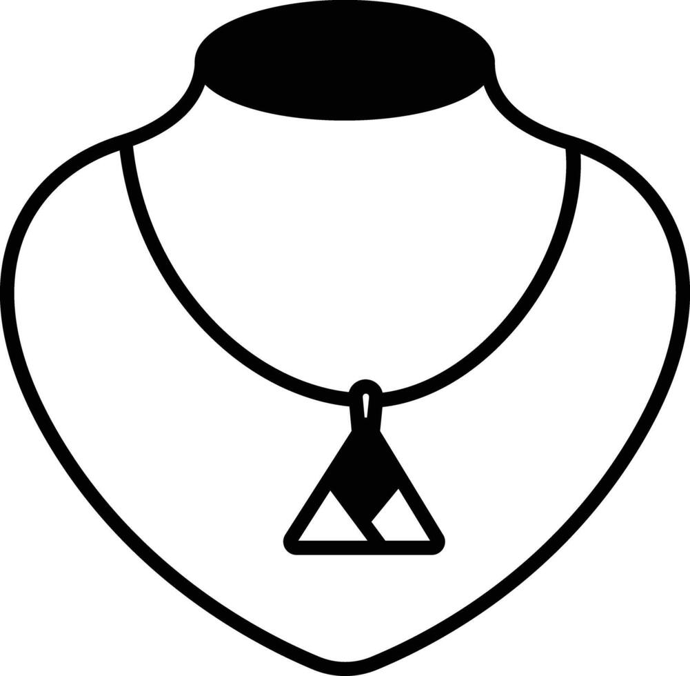 Necklace glyph and line vector illustration