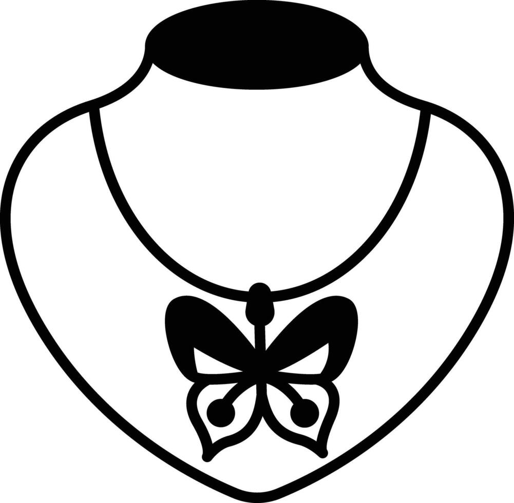 Necklace glyph and line vector illustration