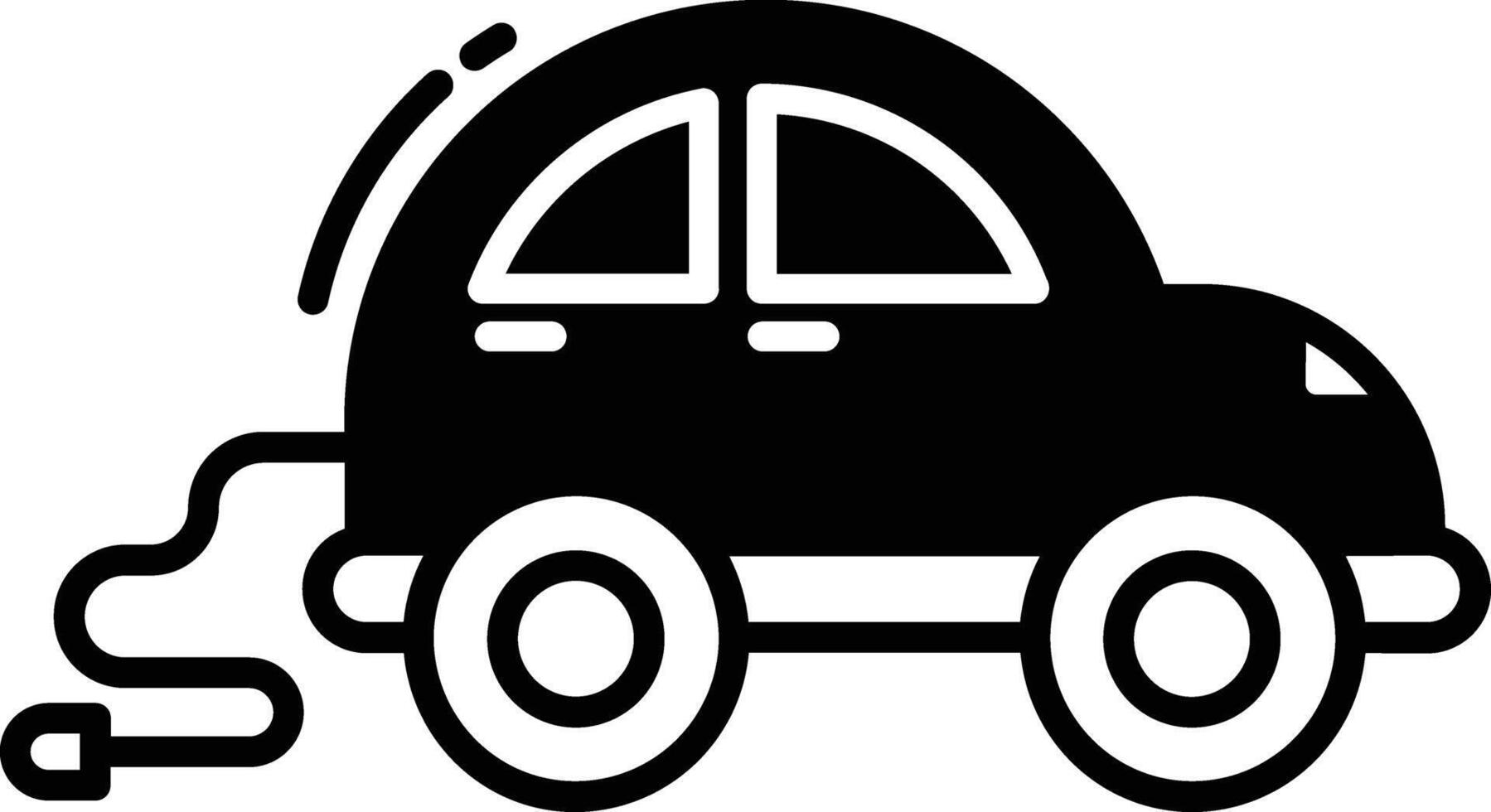 electric car glyph and line vector illustration