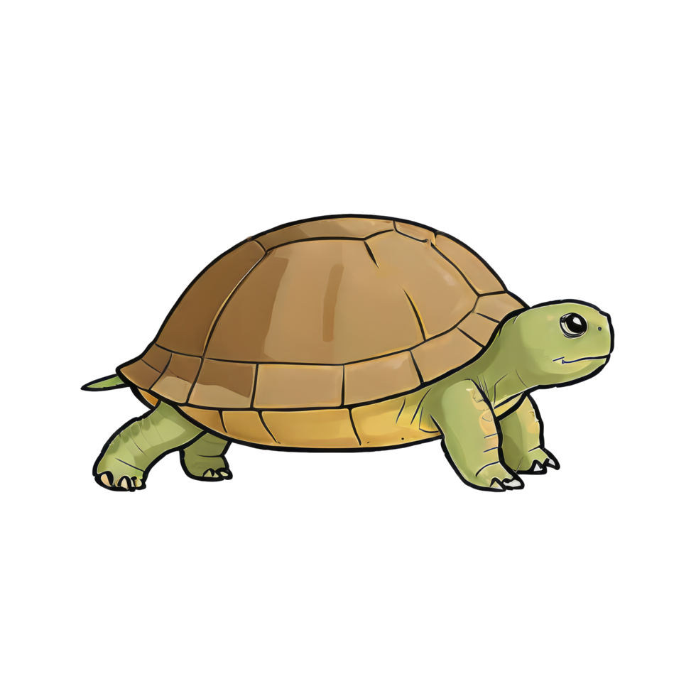 AI generated Turtle Hand Drawn Cartoon Style Illustration png