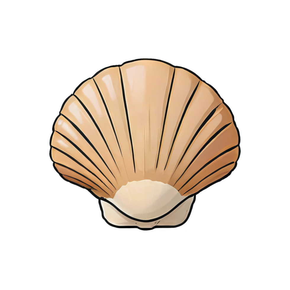 AI generated Sea Shell Hand Drawn Cartoon Style Illustration png