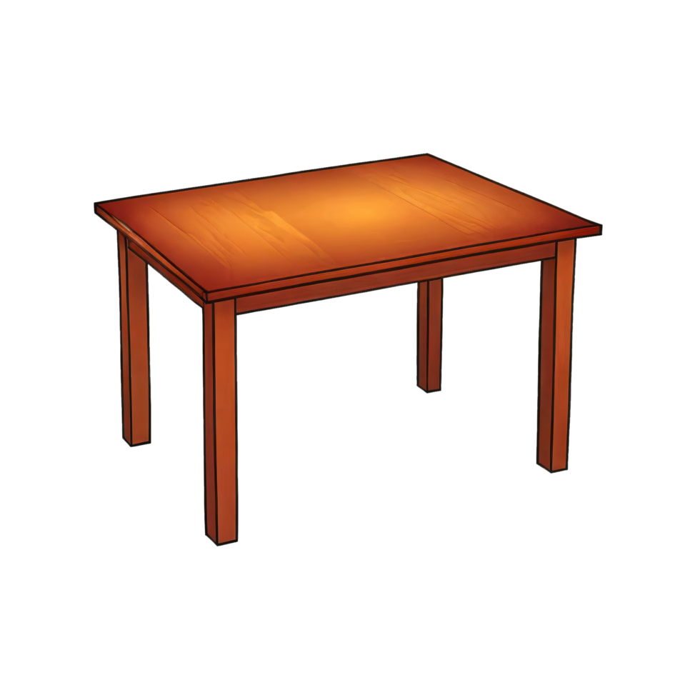 AI generated Table Hand Drawn Cartoon Style Illustration png