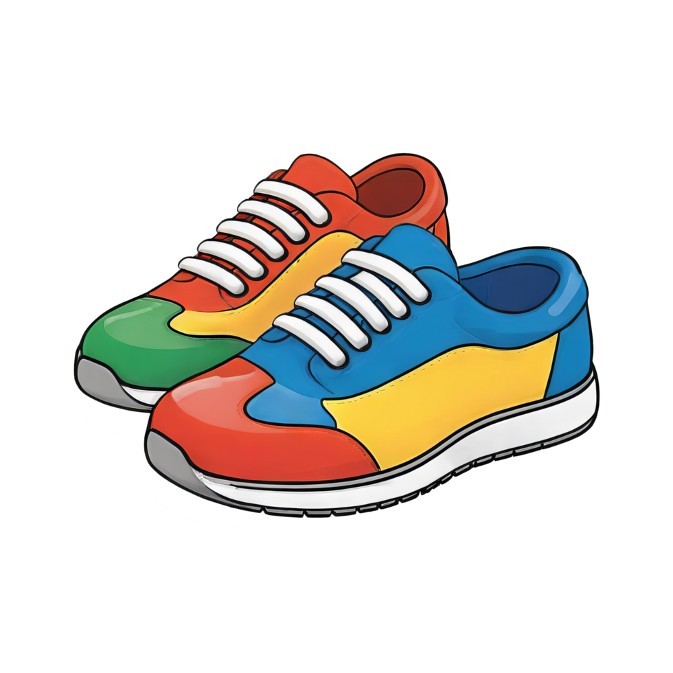 AI generated Sneakers Hand Drawn Cartoon Style Illustration png