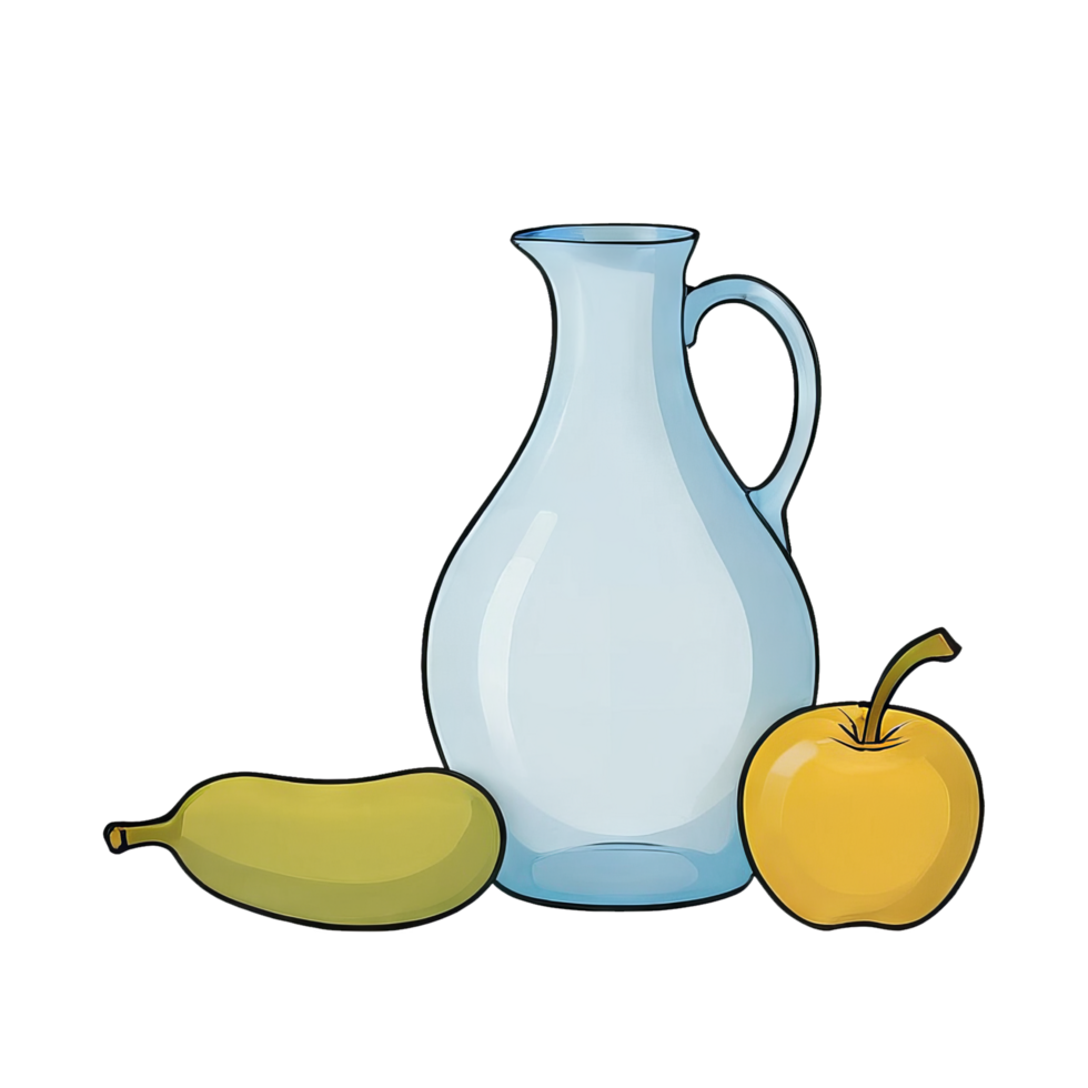 AI generated Still Life Painting Hand Drawn Cartoon Style Illustration png