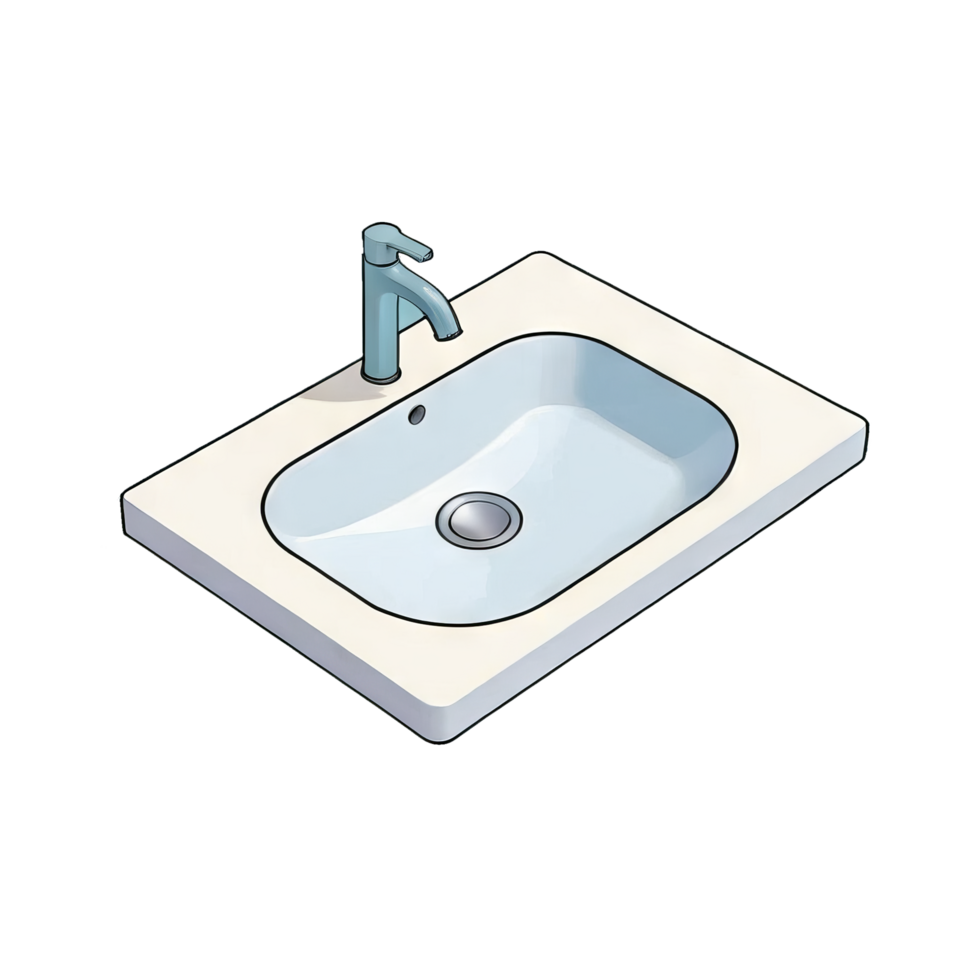 AI generated Sink Hand Drawn Cartoon Style Illustration png