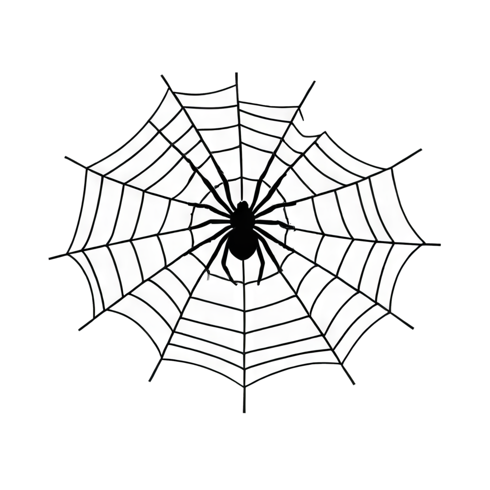 AI generated Spider Web Hand Drawn Cartoon Style Illustration png