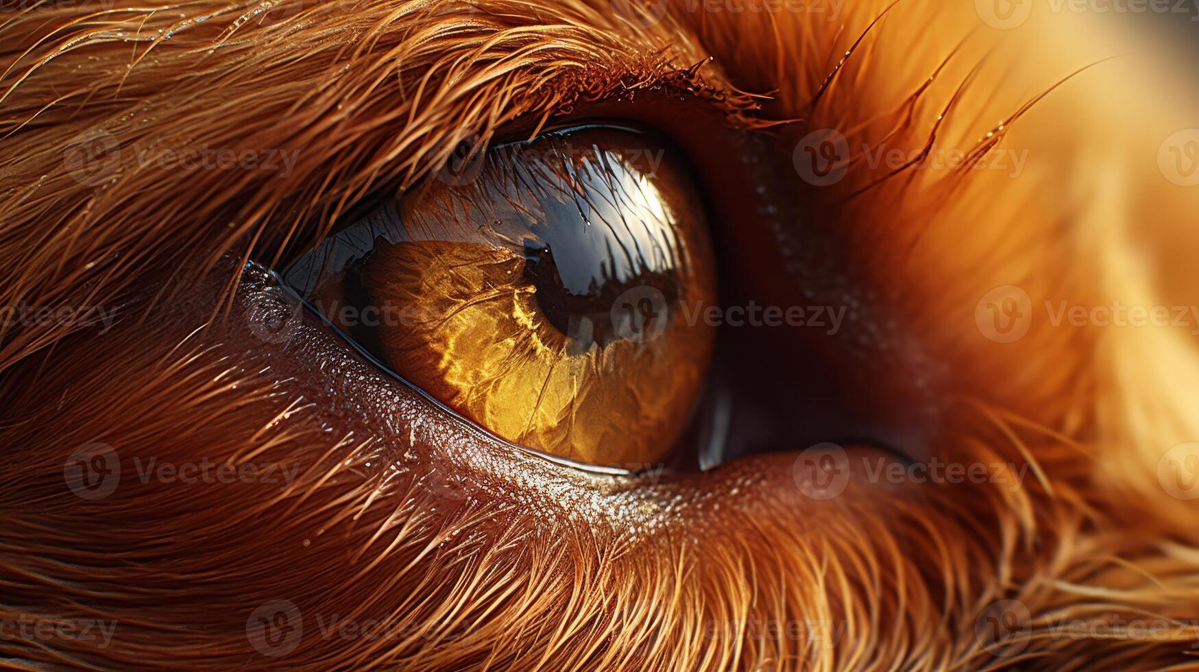 AI generated Close-up detailed macro photography of a beautiful dogs eyes in animal portrait photo